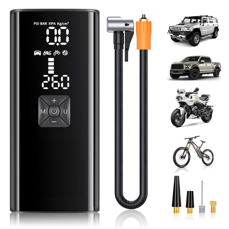 Tire Inflator Car Air Pump Compressor Electric Portable Auto Digital Pressure US Foto 3 de 4