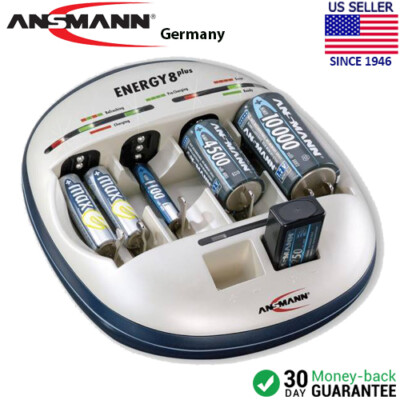 Ansmann Energy 8 Plus NiCd NiMH Fast Charge Time Battery Charger (100-240v)