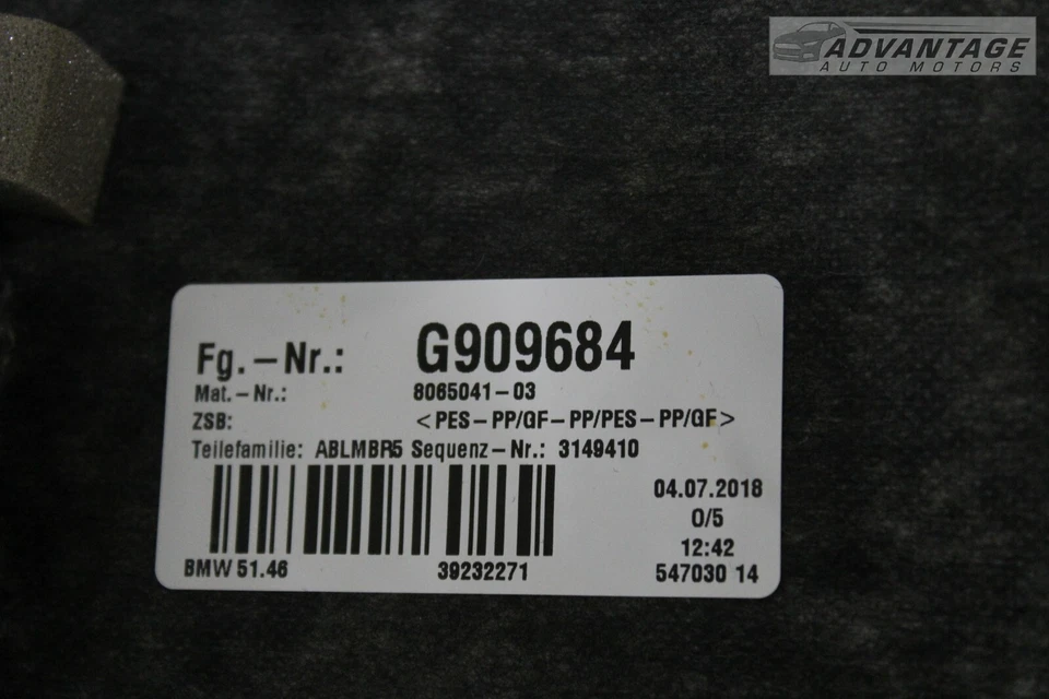 BMW 530I G30 2017-2022 paquete trasero cubierta estante altavoz bandeja moldura cubierta panel OEM Foto 4 de 4