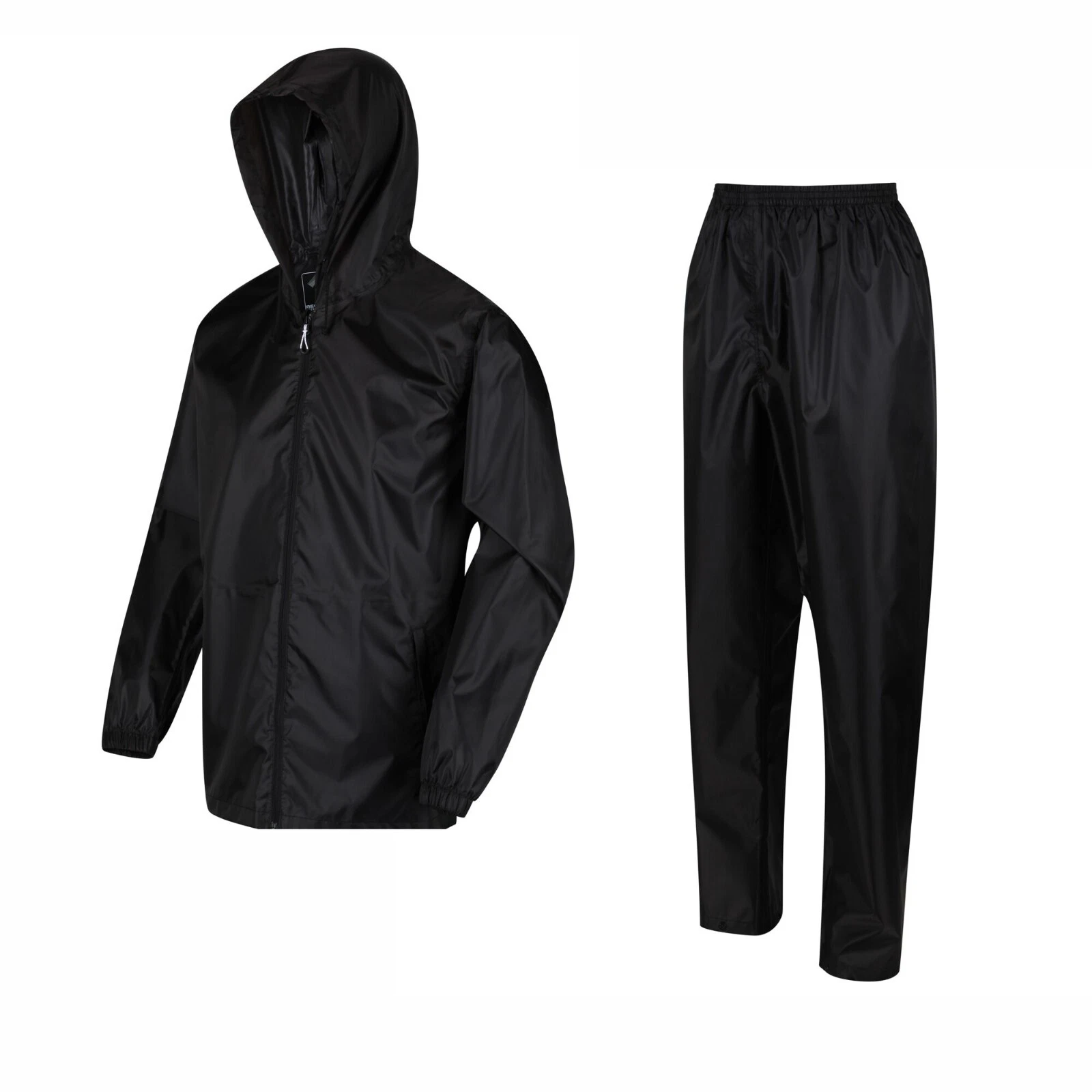 Regatta Mens Packaway Rain Suit Black Waterproof Jacket and Trouser Set RRP 50
Opens in a new window