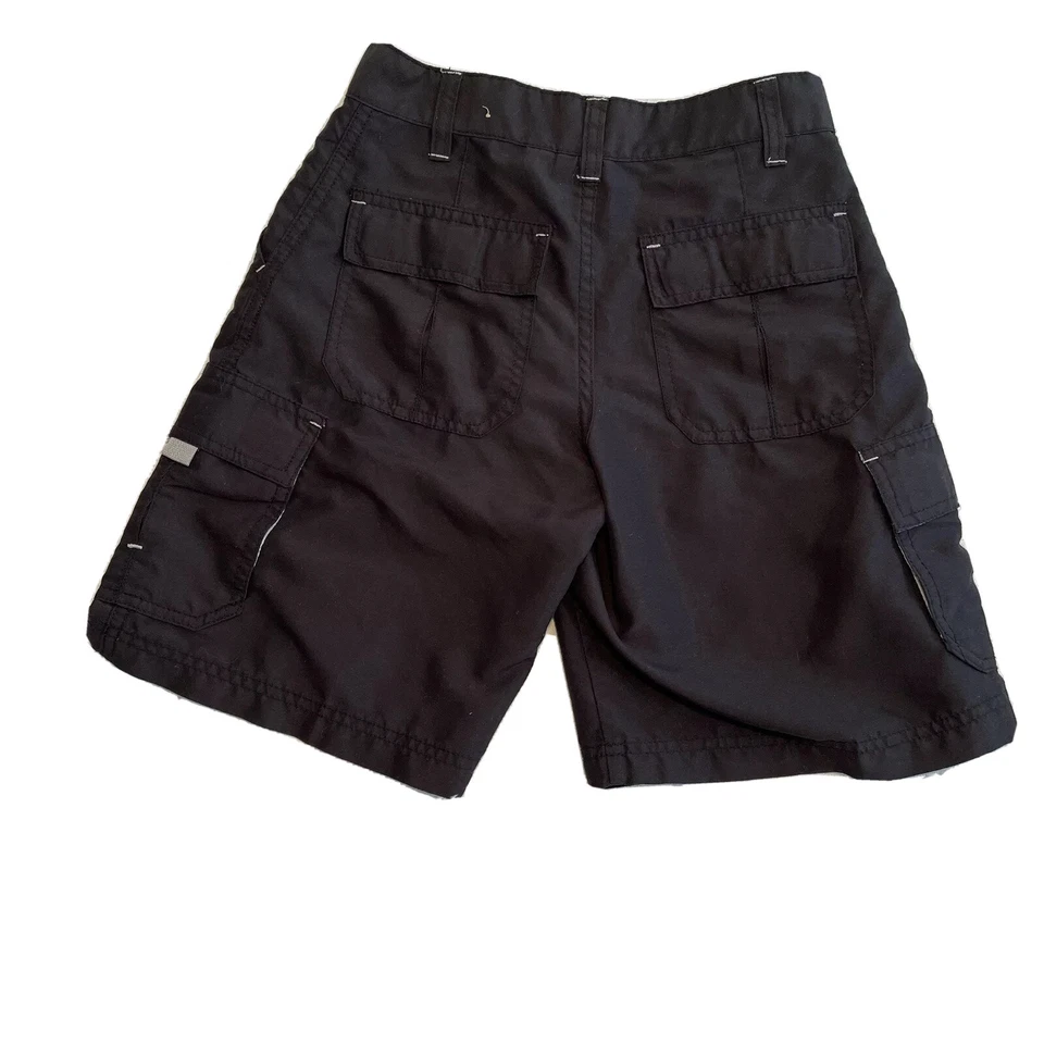 Burnside Boys Cargo Shorts Size 6 Charcoal Gray Button Pockets — 第 3/4 张图片