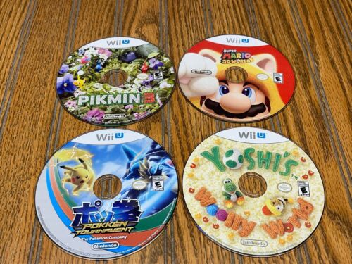 Scratched Video Game Disc Lot - Need Resurfaced - Wii U Pokken Mario Pikmin - Picture 1 of 2