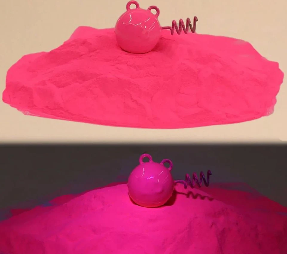 BLEI / KUGEL / JIGKOPF ANGELKÖDER PULVERBESCHICHTUNG LACK, LEUCHTEN IM DUNKELN, KNISTERN