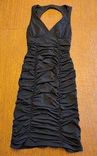 Vintage Windsor Formal Ruffled Party Cocktail Dress Black Size S MADE IN USA