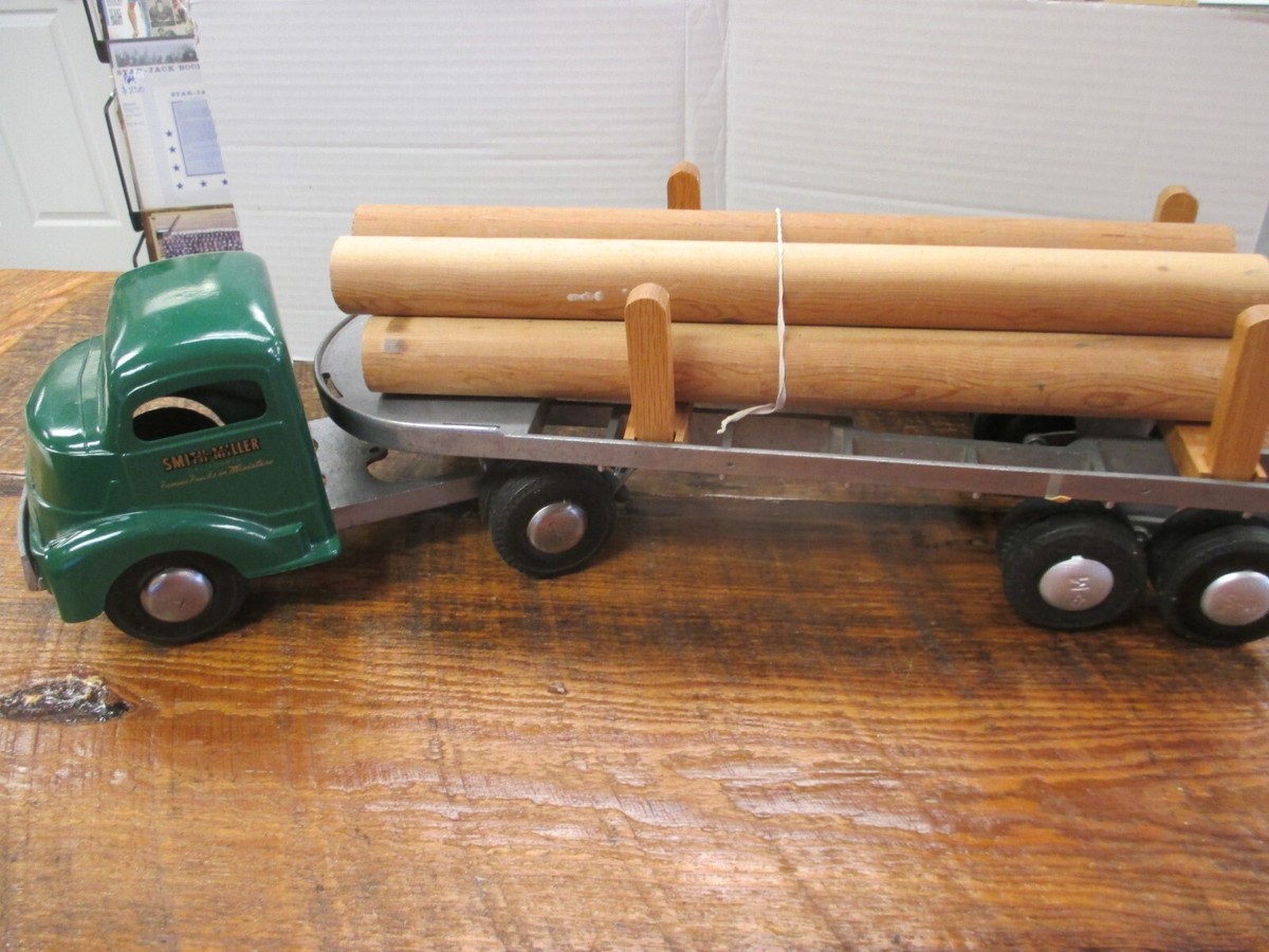 1950s Smith Miller 24 inch Green Log/ Lumber Semi Truck Tractor