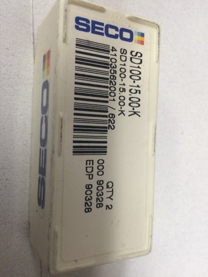 New! SECO Carbide SD100-15.00-K EDP 90328.  2 Pieces Per Box