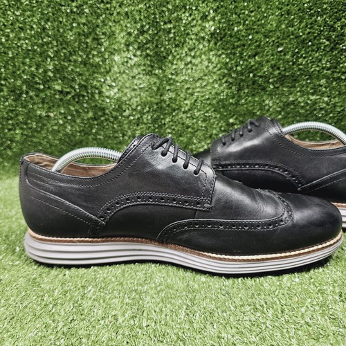 Scarpe Oxford Cole Haan originali Grand nere in pelle alare C26470 da uomo 10,5 - Foto 8 di 12
