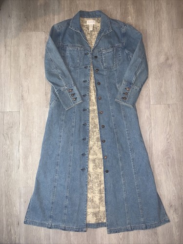 Blue Denim Maxi Jacket Duster Long Coat 