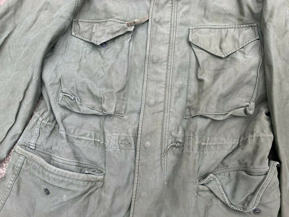 Vintage M-65 M-1951 Army Military Distressed Field Coat Jacket