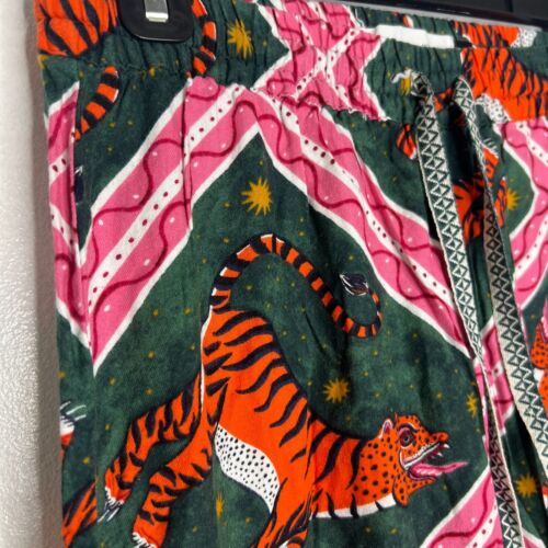 Pantalones PJ Anthropologie Corinne Cuaresma Estampado Tigre Pierna Ancha Para Mujer XS Patrón Audaz - Imagen 3 de 11