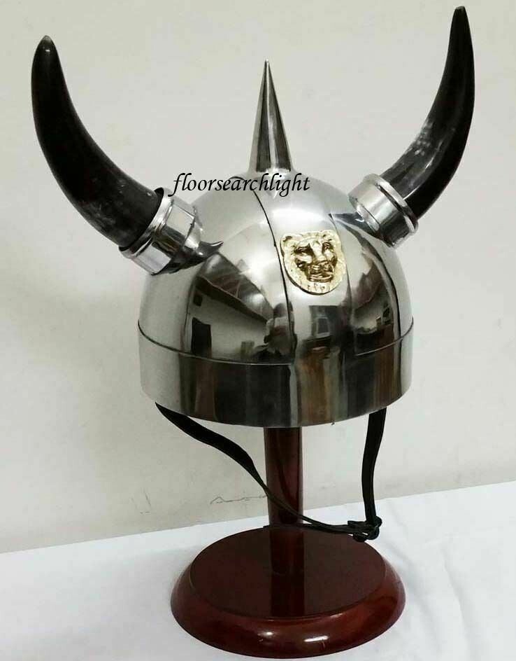 CASCO GUERRERO MEDIEVAL CON CUERNOS ARMADURA VIKINGA DISFRACES REGALO CASCO