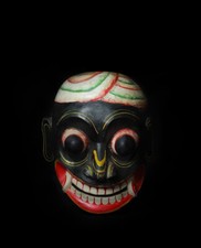 Authentic 4" Sri Lankan Handcrafted Traditional Demon Mask Unique Wooden Deco