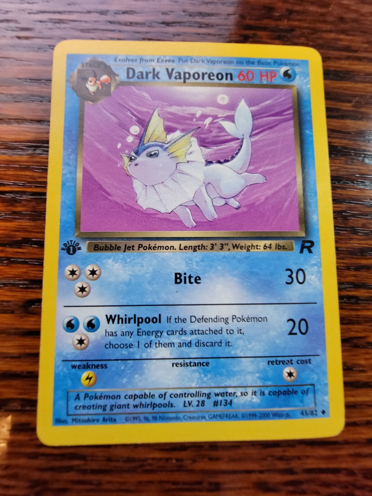 Excellent 45/82 Dark Vaporeon Pokémon Team Rocket 1st Edition First | eBay