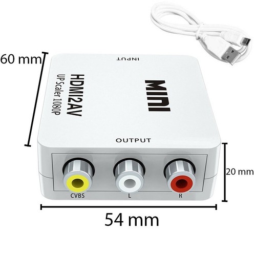 HDMI to AV RCA Converter 1080P Video Audio CVBS Konverter Analog Adapter Retoo - Bild 13 von 14