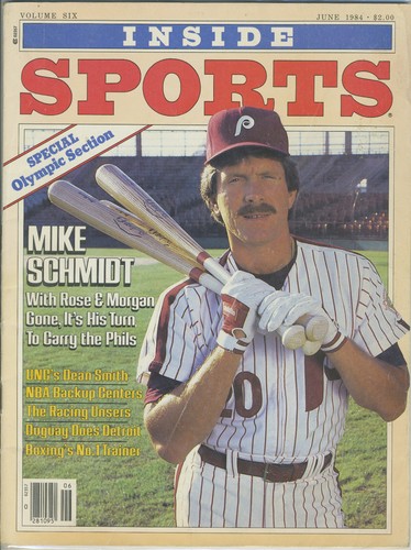 Revista Inside Sports junio 1984 Mike Schmidt Philadelphia Phillies Salón de la fama Olímpico