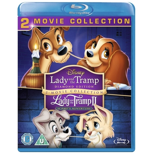 LADY AND THE TRAMP 1 AND 2 - BLU RAY - NEW - DISNEY