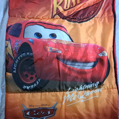 Disney Pixar Cars Lightning McQueen Kids Sleeping Bag 58"x29" Playhut Red - Picture 2 of 15