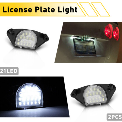 2x White Full LED License Plate Light Lamp For 1984-2013 Chevy Corvette C4  C5 C6