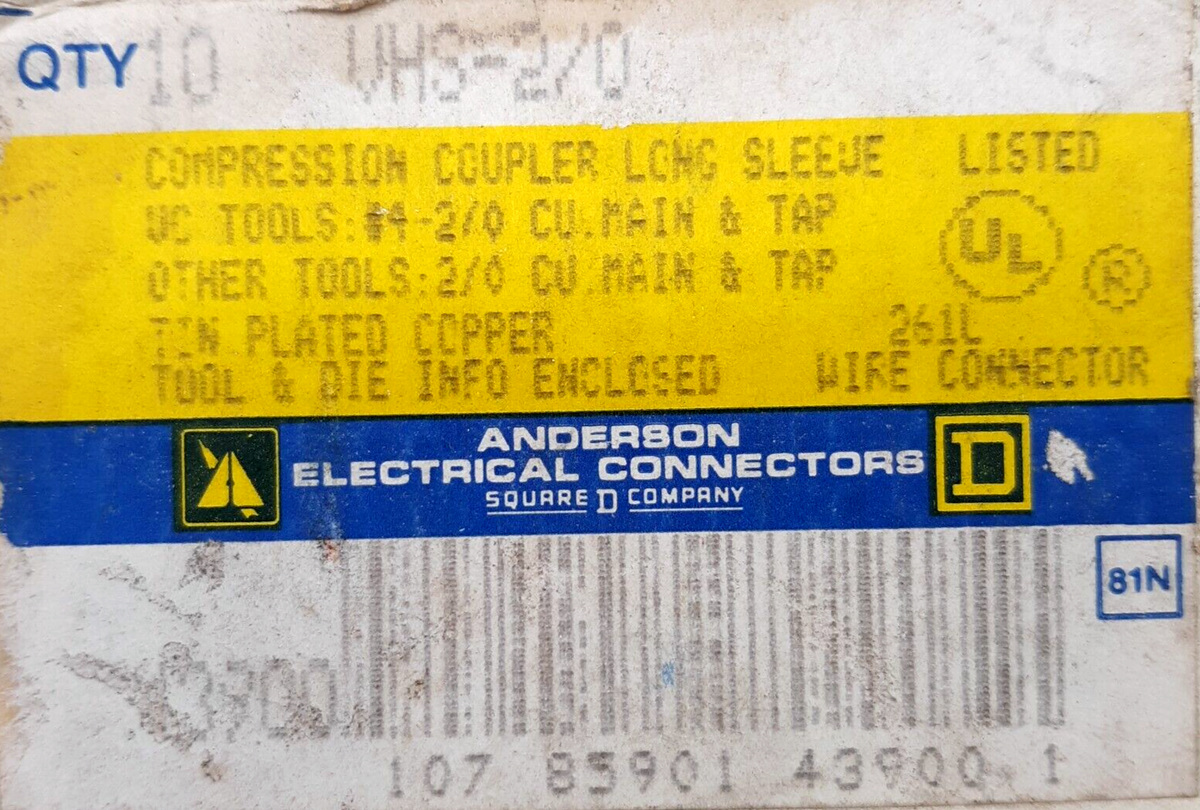 2CD＋VHS Can Box Square D VHS-2/0 Compression Coupler - Box of 10 | eBay