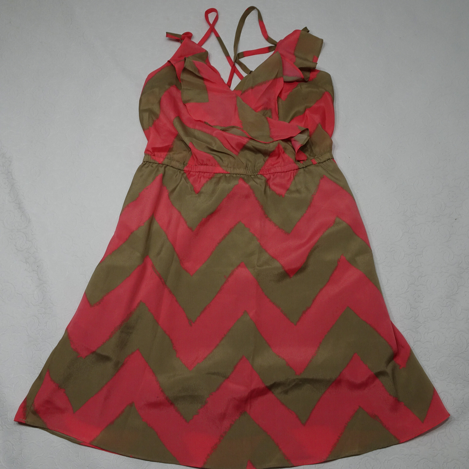 BCBGeneration Size S Chevron Ruffle Spaghetti Str… - image 1