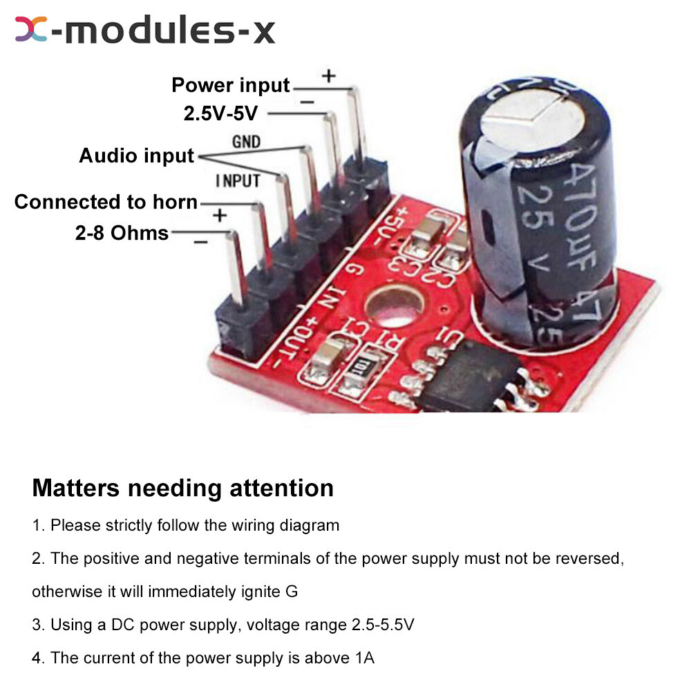 DC2.5-5.5V LTK5128 Mono Mini Digital Audio Power Amplifier Board