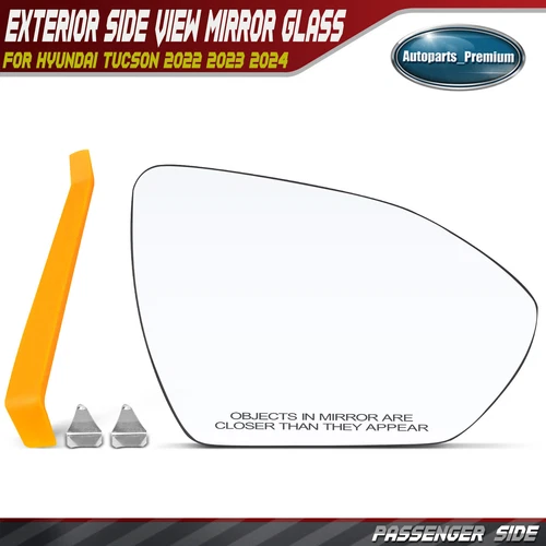 Right Passenger Side Mirror Glass with Power Adjust for Hyundai Tucson 2022-2024