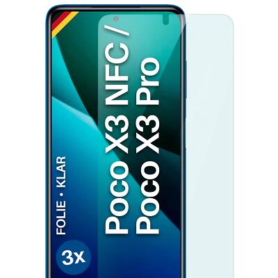 3x Schutzfolie für Xiaomi Poco X3 NFC / X3 Pro Displayschutz flexibel kein Glas