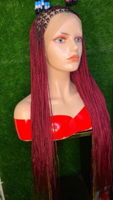 Frontal Lace Box Braided Wig For Black Women, Precut Ready To Wear  Glueless Wig