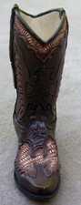 Boot Figurine Miniature Brown  4 1/4" High Made of Resin