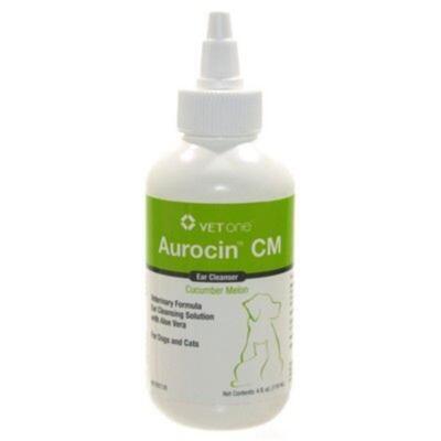 VetOne Aurocin CM With Aloe Vera Ear Cleansing Solution, Cucumber Melon, 4 oz