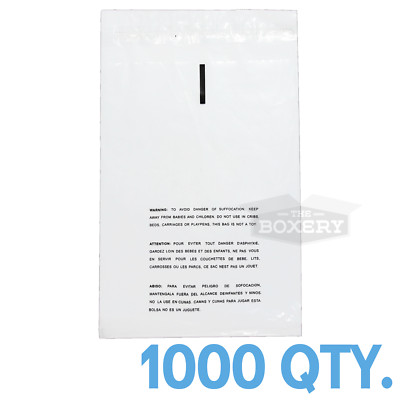 1000 9x12 Self Seal Suffocation Warning Clear Poly Bags 1.5 mil Free Shipping