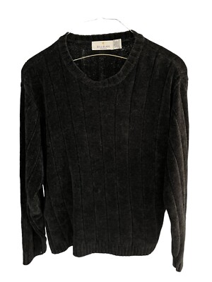 Bill Blass men's XL knit sweater pullover solid black