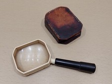 Vintage magnifier with handle, magnifying glass . Original Eastern Europe. NS