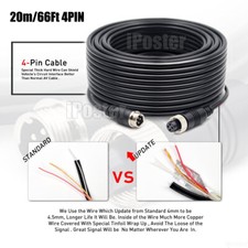 20M 66ft 4Pin Aviation Extension Cable For Rear View Backup Camera Truck Trailer