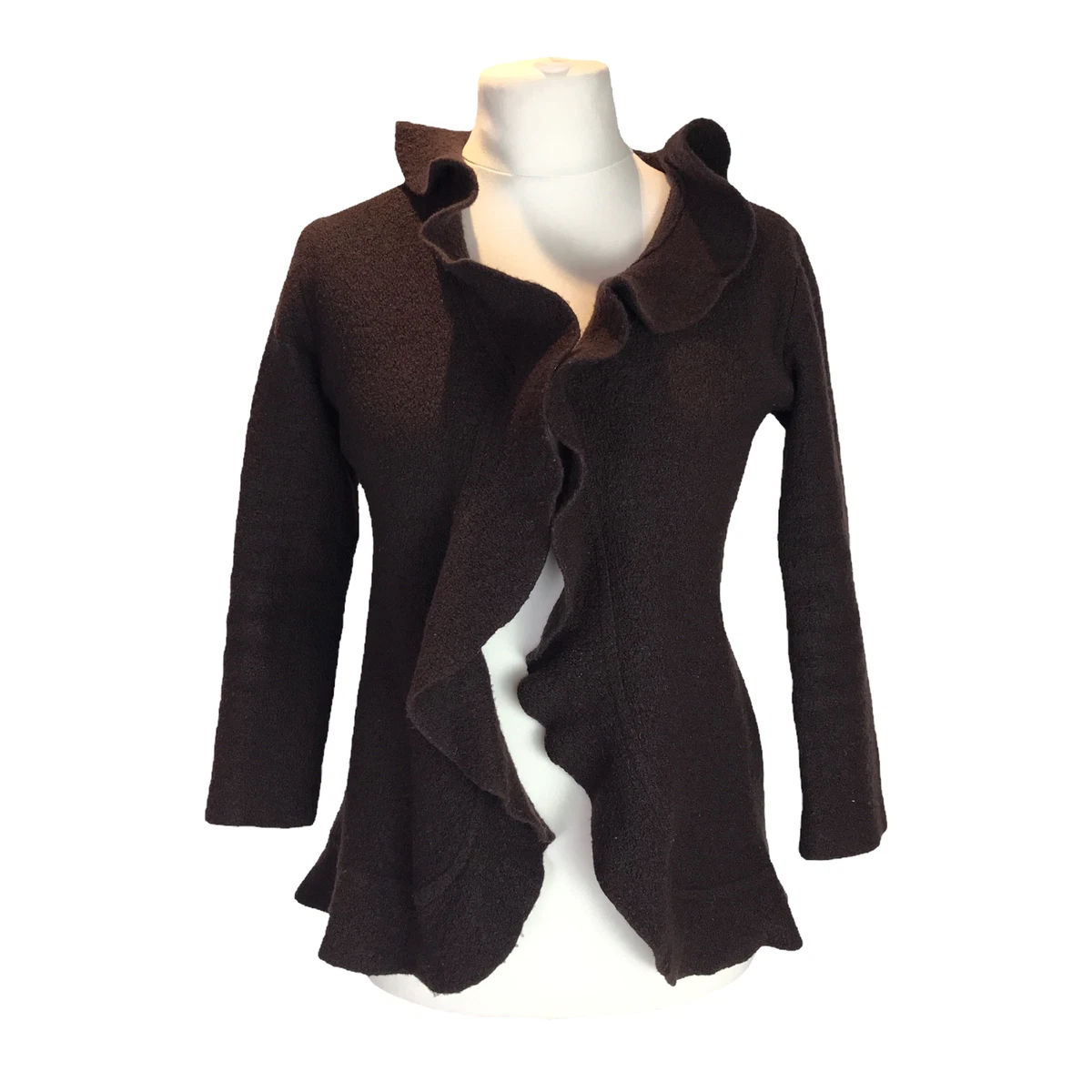 Long ruffle cardigan top