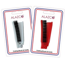 Folding Compact Travel Pocket HAIR BRUSH/COMB 1 Red 1 White Travel Camping Sc...