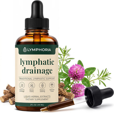 Lymphatic Drainage Drops for Bloat Relief & De-Puff   Cleavers, Red Clover, Stil