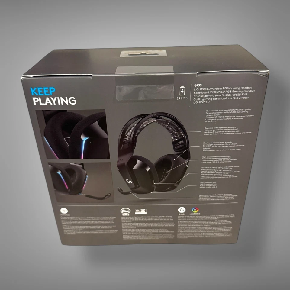 Logitech G733 Kabelloses Lightspeed RGB Gaming-Headset - Schwarz - NEU & OVP - Bild 2 von 4