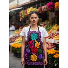Mexican womas embroidered apron mothers day gift
