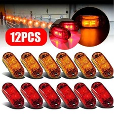 12pcs Amber Red Led Car Truck Trailer Rv Oval Side Clearance Marker Lights 12pcs Amber Red Led Car Truck Trailer Rv Oval Side Clearance Marker Lights