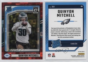 2024 Donruss Rated Optic Preview Red Pandora Prizm Quinyon Mitchell Rookie RC