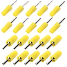 Image of 20x Pin Banana Plug 2mm Nickel Plated Brass Male Connector Set Kit Yellow♡