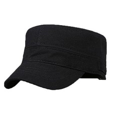 Men Black Classic Army Plain Hat Cadet Combat Army Military Baseball Summer Cap