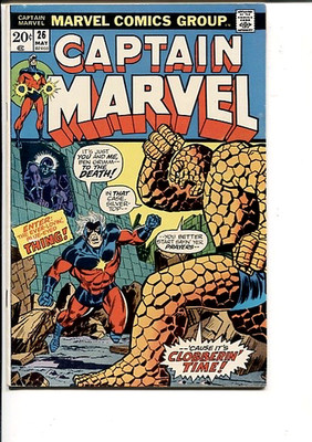 CAPTAIN MARVEL 26 VF- 2ND THANOS 1973