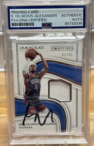 SHAI GILGEOUS ALEXANDER /99 Patch Auto Immaculate 2022 SGA PSA Game Worn
