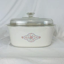 Vintage Corning Ware English Garden 5L Casserole Baking Dish w/Lid A-5-B