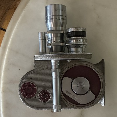 Bell & Howell 134 8mm Movie Camera Gray, Turret Lenses, Manual Focus
