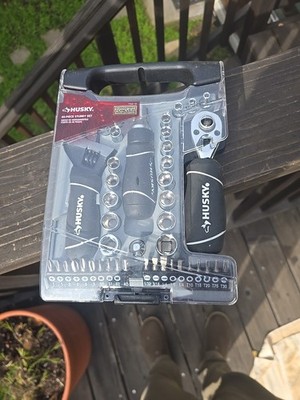 Husky 46-Piece Stubby Combination Wrench/Ratchet Sockets Set Complete, Read!