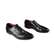 Allen Edmonds Mens Dress Shoe 12D Hale Black Leather Brogue Derby Oxford Cap Toe