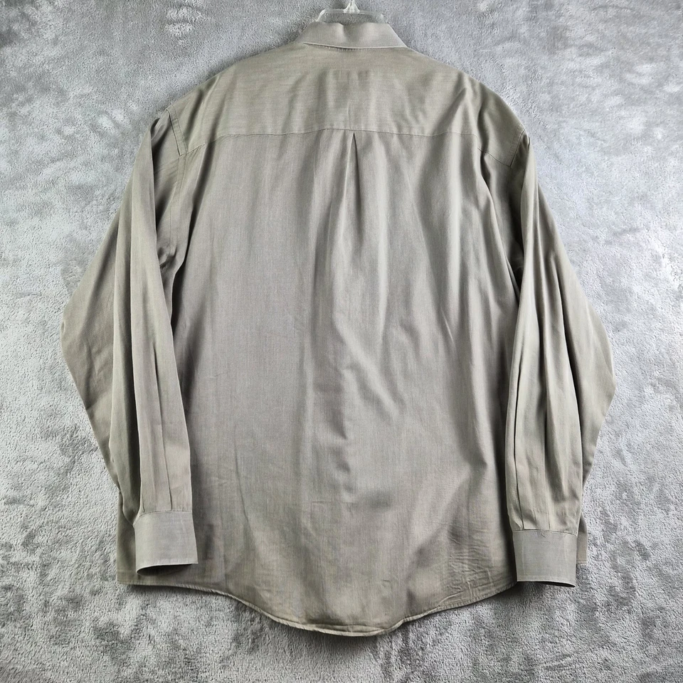 Camisa Claiborne 16 34/35 Verde Oliva Manga Larga Formal Elegante Boda Carrera Foto 2 de 4